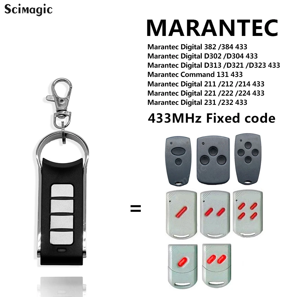 

433mhz Marantec Digital 302 D302 304 313 Comfort 220 250 252 Remote Control Clone MARANTEC Garage Gate Door Opener 433.92 MHz