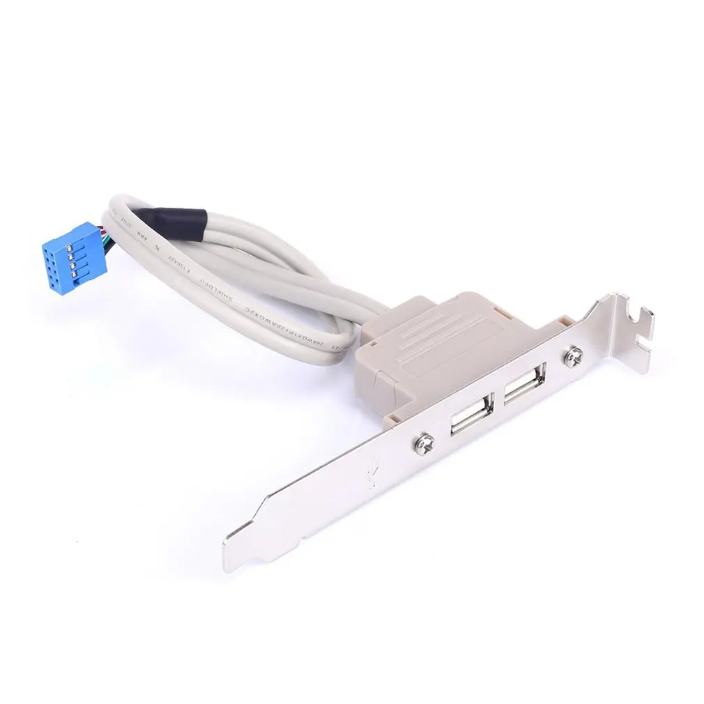

2 Port USB 2.0 Motherboard Rear Panel Expansion Bracket to IDC 9 Pin Motherboard USB Cable Host Adapter