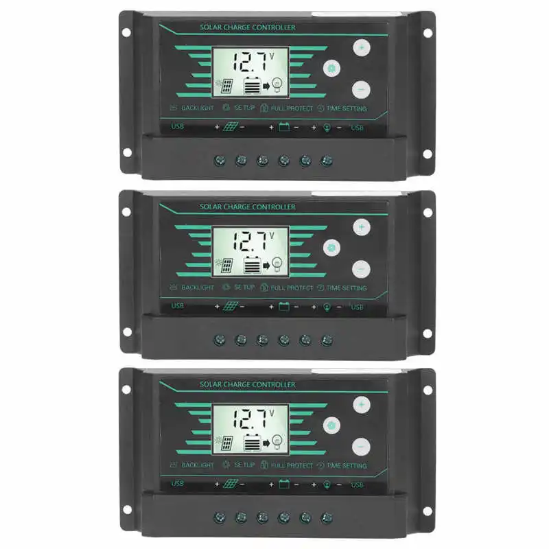 

Solar Panel Regulator Charge Controller PWM Dual USB LCD Display 30A 12V/24V for Lamp Controlador Solar