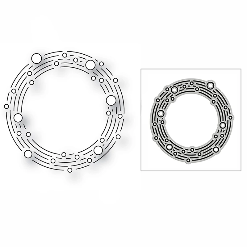 

New Bubble Line Wreath Craft 2021 Metal Cutting Dies for Scrapbooking and DIY Card Making Decoration Embossing Mold No Stamps