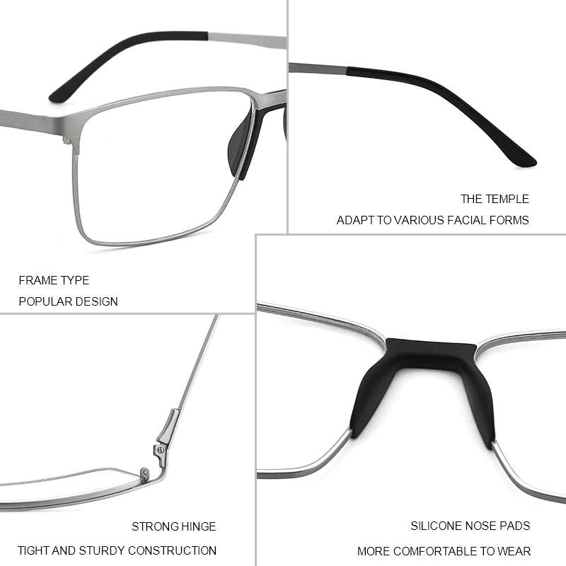 glasses frame men alloy prescription glasses blue light glasses myopia glasses square metal eyeglasses men computer glasses free global shipping