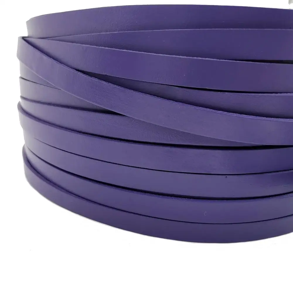 

AaaZee 1 Yard 10mmx2.5mm Bright Purple Coated Genuine Cow Hide Flat Leather Strip 10mm Wide Band for DIY Bracelet