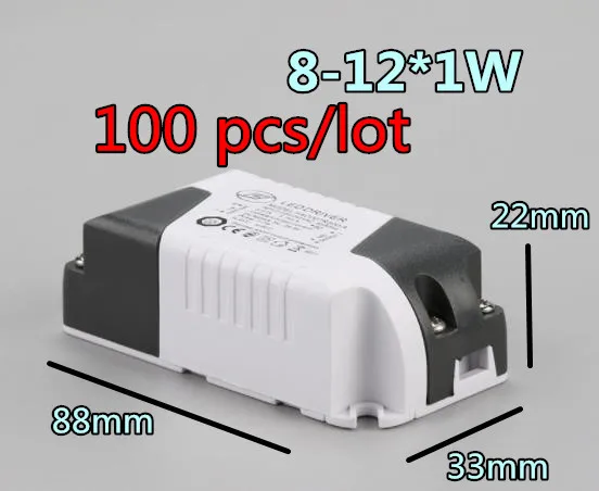 100PCS 8-12W LED driver power supply built-in constant for LED lights current Lighting 85-265V Output 300mA DC 24-40V