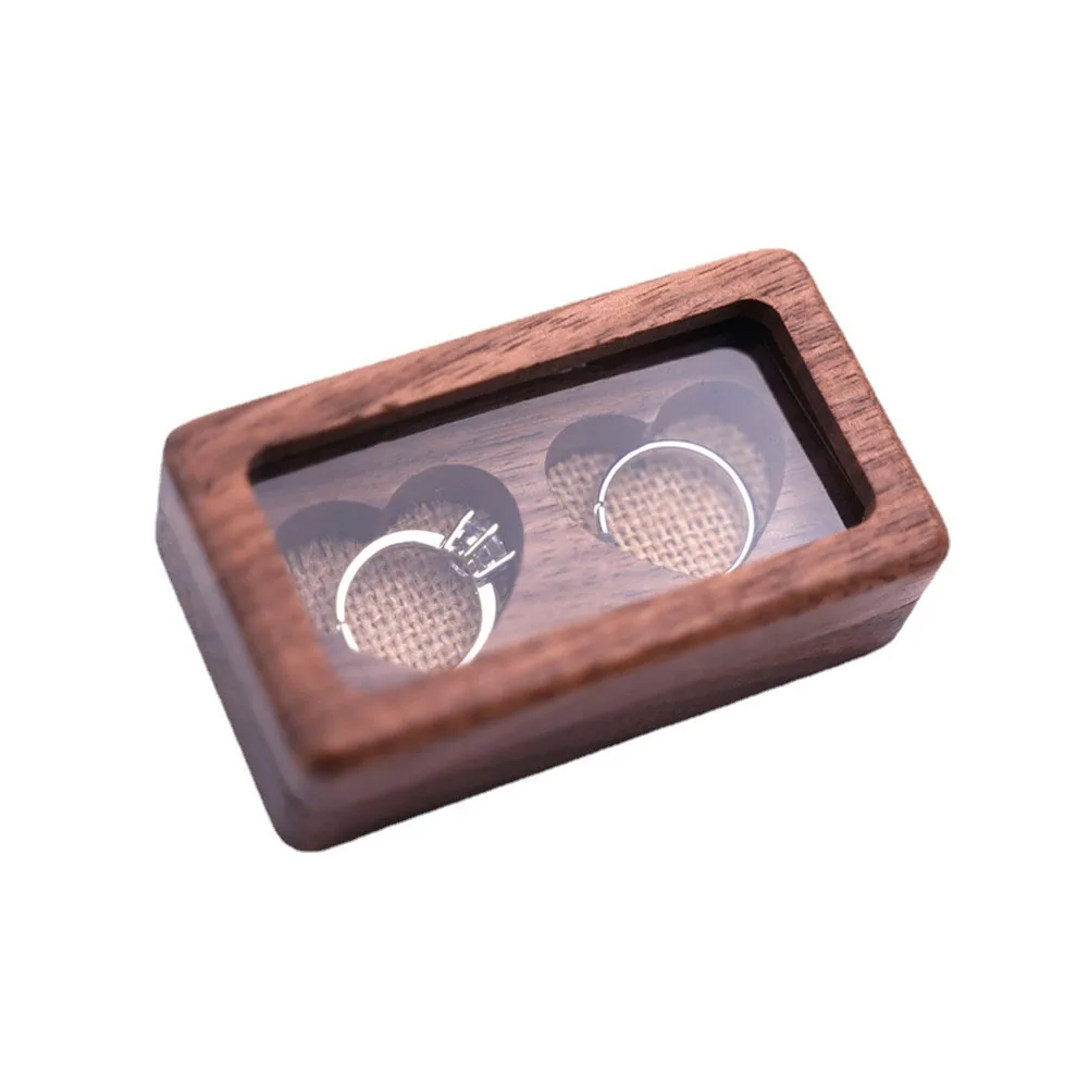 

Wooden Window Jewelry Box Jewelry Ring Pendant Jewelry Box Walnut Wood Rings Bearer Box For Engagement Proposals Jewelry Box