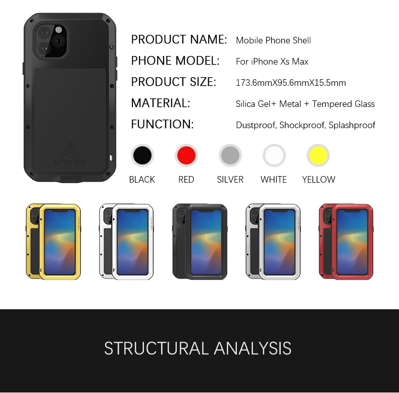 Gorilla glass) LOVE MEI мощный чехол для iphone 11 Pro Max X XS чехол для Max XR для iphone 8 6 6s 7 Plus водонепроницаемый алюминиевый чехол