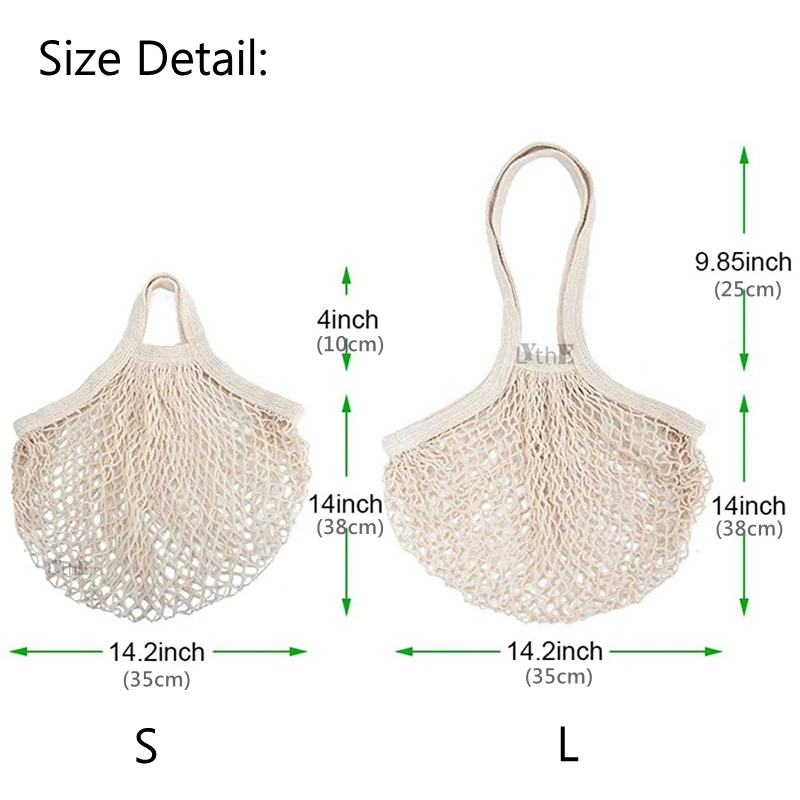 

Portable Reusable Grocery Bags for Fruit Vegetable Bag Cotton Mesh String Organizer Handbag Short Handle Net Shopping Bags Tote