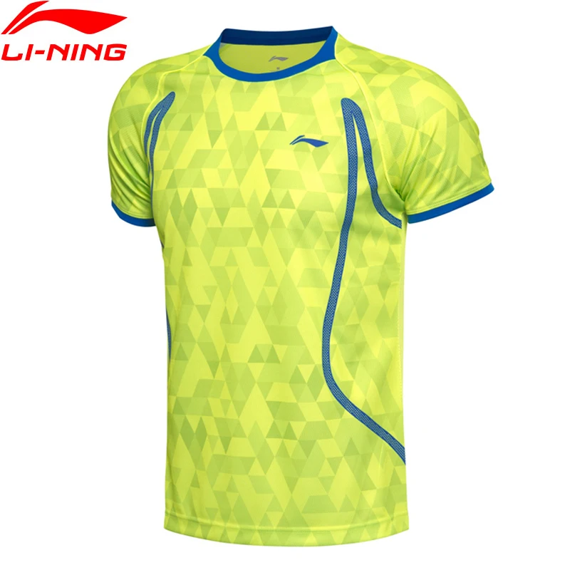 Li-Ning, мужские рубашки для бадминтона, дышащий светильник, футболки для соревнований, топ, Удобная подкладка, Спортивная футболка AAYM001 MTS2672