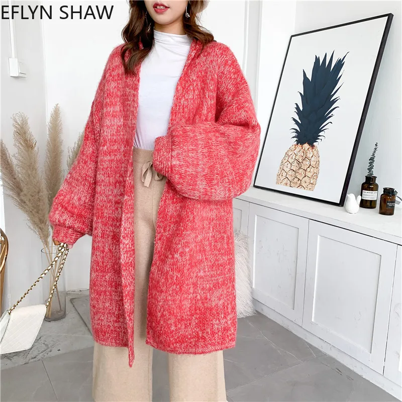 Maxi Cardigan Women Thick Coarse Oversize Sweaters Coat Japan Cozy Knitted Batwing Sleeves Long Female Jumper |