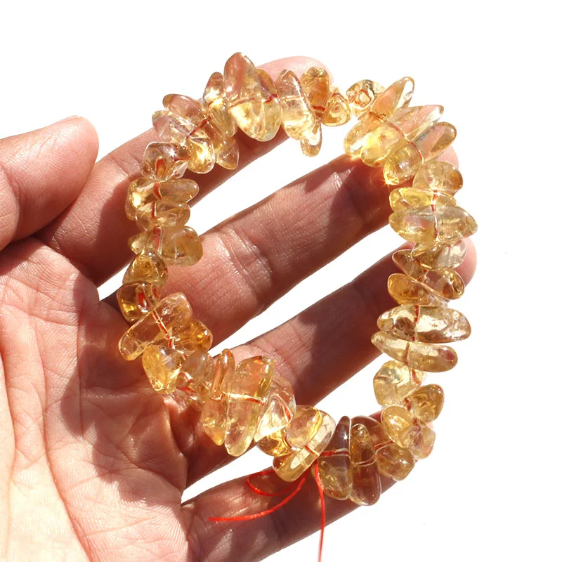 

1 Strand Polished Natural Citrine Crystal Gravels Bracelet