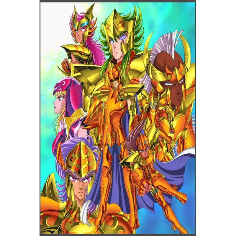 Лидер продаж настенный художественный постер Saint Seiya из шелковой ткани печатная