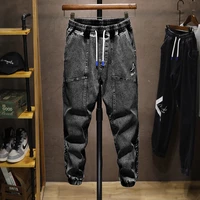 2021 new summer solid cotton casual baggy jeans men denim joggers streetwear harem jeans trousers big size 6xl 7xl 8xl