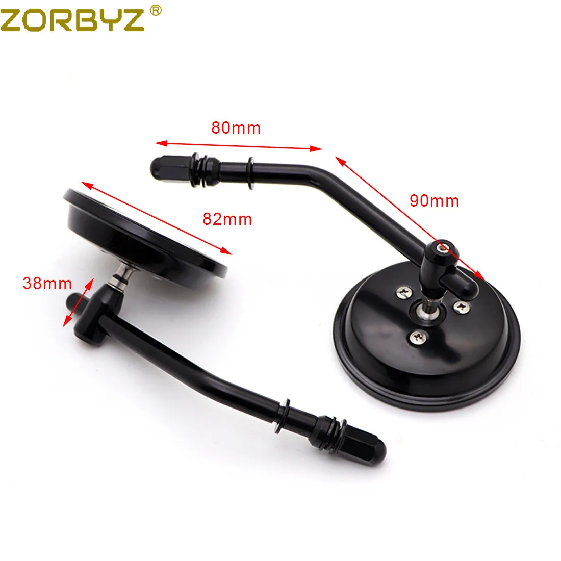 ZORBYZ мотоциклетные 3 &quotчерные круглые боковые зеркала заднего вида для Harley dyna Fatboy