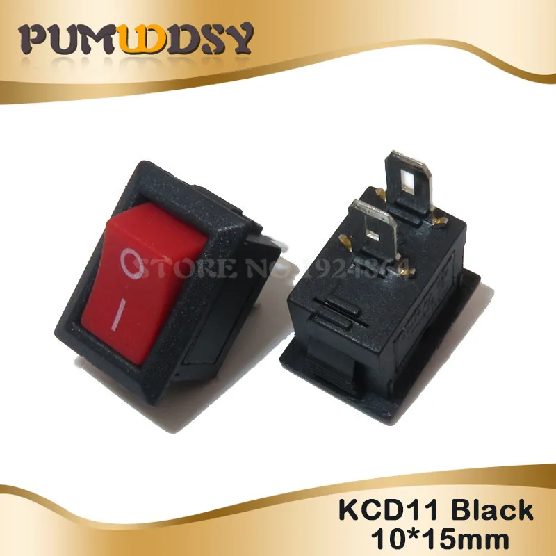10 шт. кнопочный переключатель 10x15 мм SPST 2Pin 3pin 3A 250V KCD11 оснастка вкл/Выкл Лодка кулисный переключатель 10 мм* 15 мм черный красный и белый