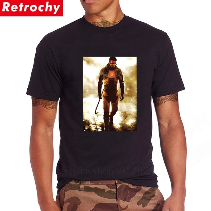 Топ с принтом Мужская футболка Gordon Freeman Half Life Awesome игровая Homme life 2 Camisetas модная