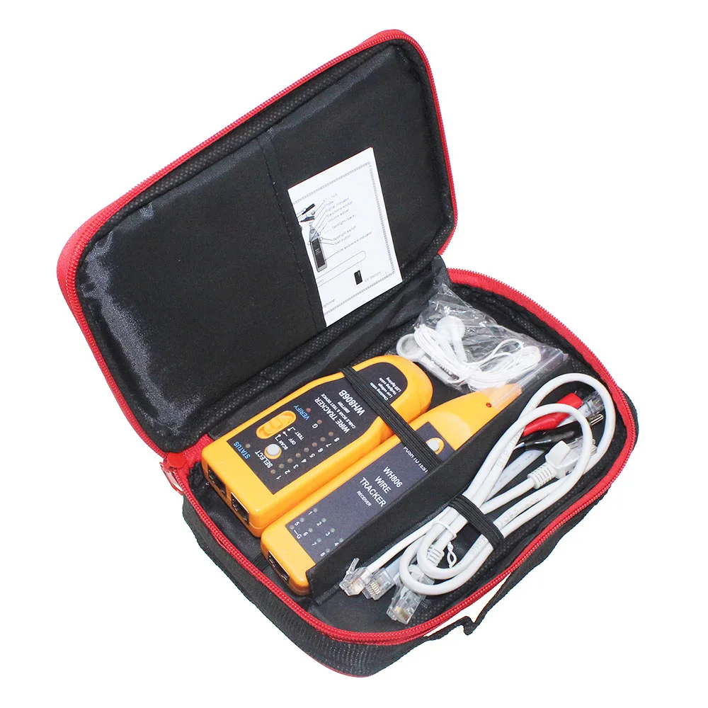 

Retail Package WH806B Telephone Wire Tracker Network Cable Tester For Cat5 Cat5E Cat6 RJ45 RJ11 Electrical Line Finding Testing