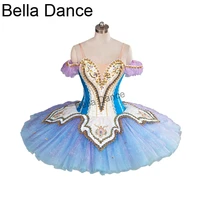 yagp blue gold competiton don quixote professional classical ballet tutu stage costume women paquita tutu ballerina bt9101