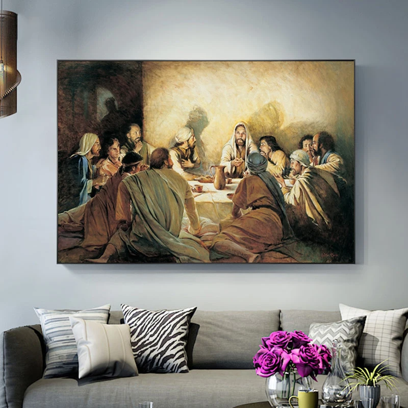 

The Last Supper Famous Art Jesus Canvas Paintings on The Wall Art Posters and Prints Canvas Pictures for Living Room Decoration