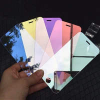 luxury colorful mirror tempered glass film for iphone x xs xr xs 11 pro max 5s se 6 6s 7 8 plus screen protector film guard case