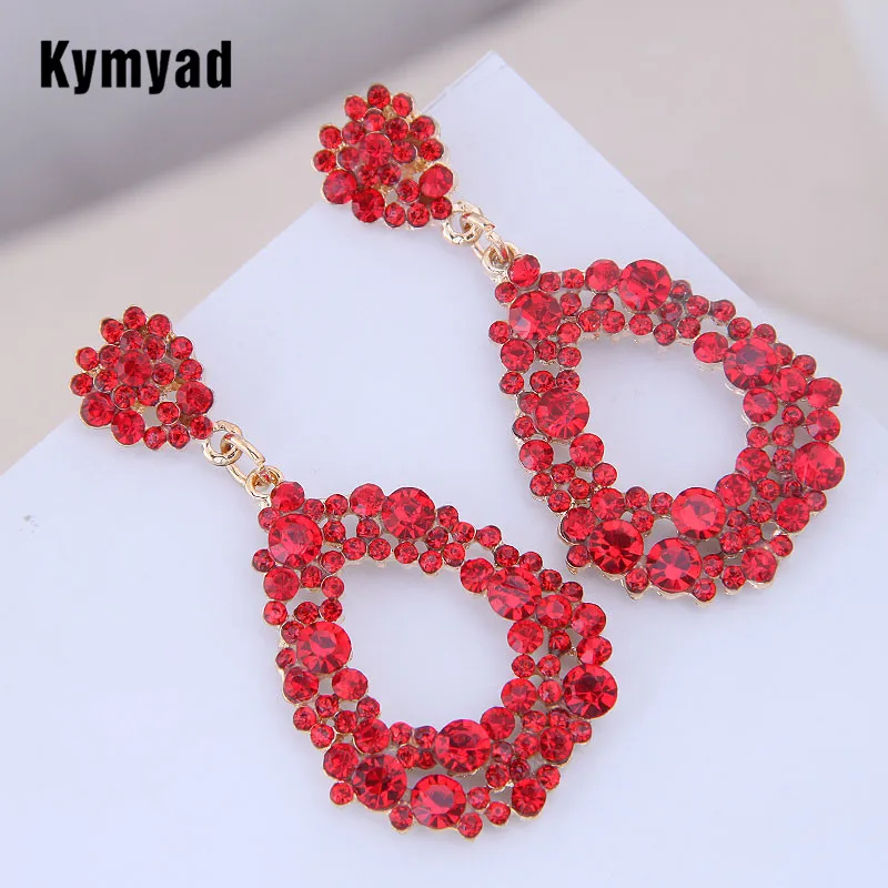 Kymyad Роскошные висячие серьги с кристаллами ювелирные изделия для женщин Длинные