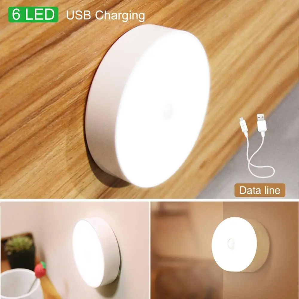 

Led Sensor Night Lights Round LED Detector Wall Decorative Lamp Staircase Aisle Closet Room Human body induction night lights