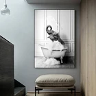 Картина с изображением слона, жирафа, черно-белых животных