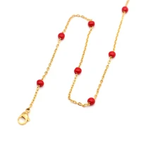 doreenbeads 304 stainless steel necklace for women daily accessories gold color blue colorful link chain 50cm long 1 piece