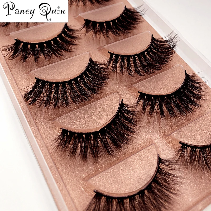 

NEW 5 pairs long Natural Mink False Eyelashes Cross Dense Handmade Cotton Stalk Eye Lashes Date Make-up Mink Fake Eyelashes