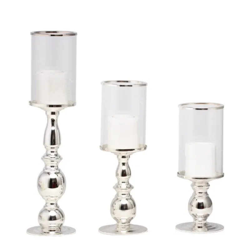 Серебряный подсвечник в скандинавском стиле металлическая подставка для свечи