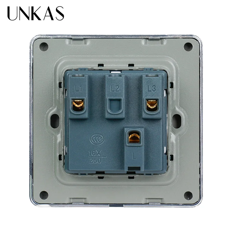 UNKAS панель из нержавеющей стали настенный переключатель для электрического