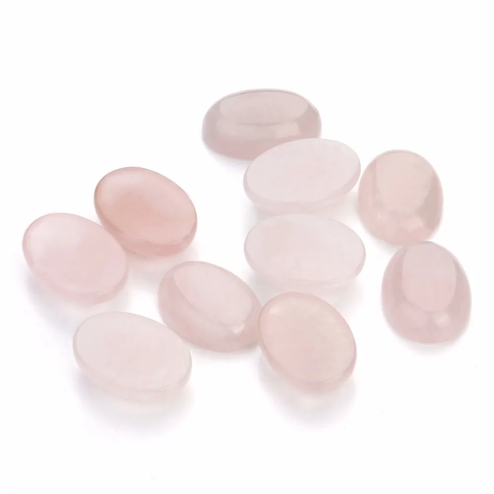 Модные 5 шт./лот розы кварц натуральный камень Кабошон очаровательные 25x18 мм