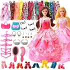 Аксессуары для кукол 43 предметакомплект, 10 платьев для кукол, 4 пары очков, 2 пластиковых ожерелья, 2 сумки, 8 пар обуви