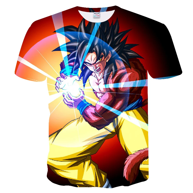 Новая мужская футболка Dragon Ball Z Goku Super Saiyan, Мужская футболка с 3D принтом, летняя повседневная забавная футболка с круглым вырезом, топы$ tees