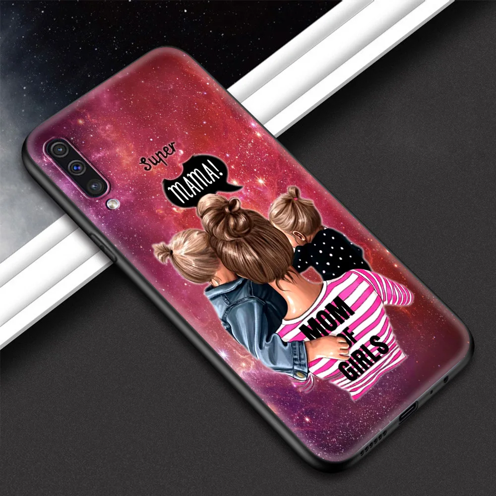 

Brown Hair Baby Mom Girl Luxury Silicone TPU Case for Samsung A50 A70 A10 A10E A20 A20S A30 A40 A60 Soft TPU Phone Cover Coque