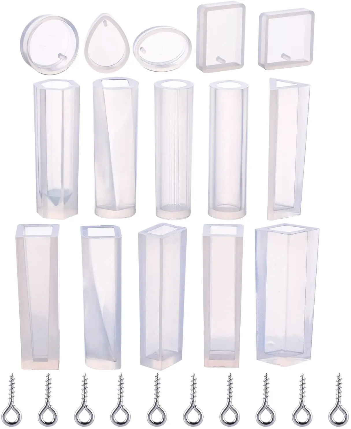 15 штук формы для эпоксидной смолы силиконовые подвесные ювелирных изделий DIY и 100