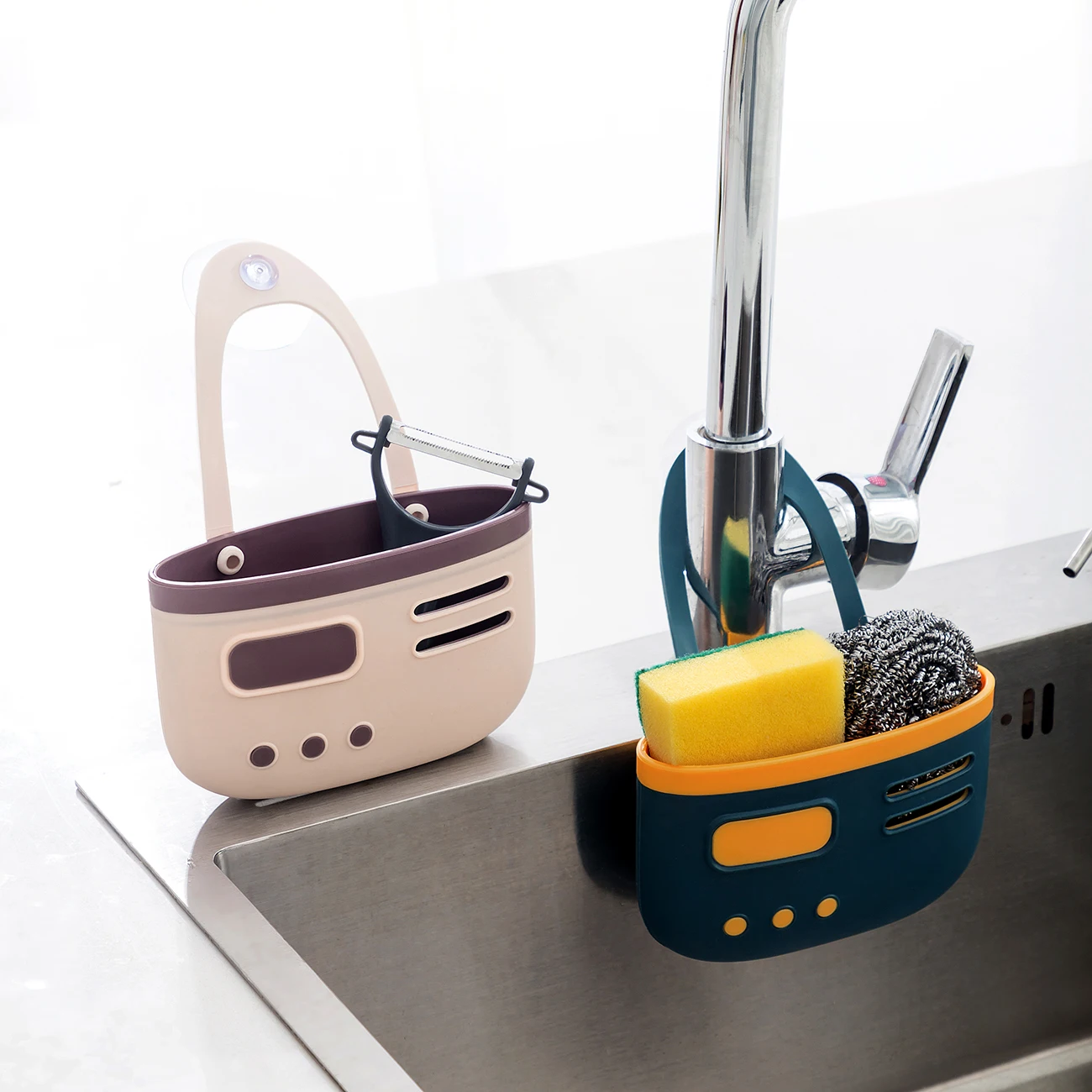 

Сливная корзина без отверстий, кухонные принадлежности, Пластиковая Полка для раковины, бытовая полка для хранения смесителя, вешалка