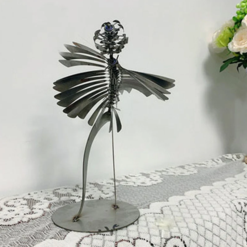 

Stainless steel humanoid kinetic energy sculpture Metal paper man windmill outdoor decoration metal crafts