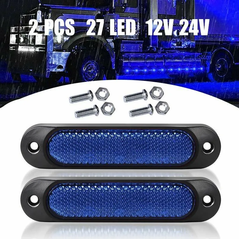 

2X Blue LED Side Marker Lamp Clearance Light Truck Trailer Lorry Boat Waterproof LED Side Marker Lights Blue