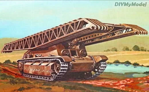 DIYMyModeI-tanque de puente ruso it-28, veh&iacute;culo de construcci&oacute;n, KIT de modelo de papel artesanal, rompecabezas de juguete hecho a mano, regalo, accesorios de pel&iacute;cula-0