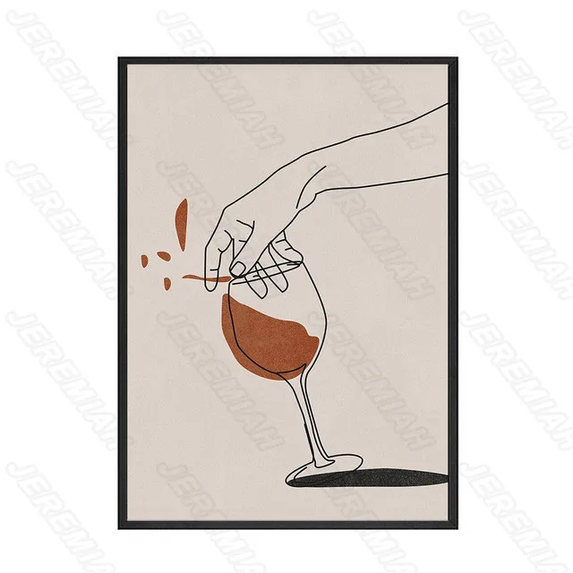 

Cactus Wine Glass Flower Cartoon Poster Nordic Style Wall Art Canvas Print Painting Modern Living Room Decoration