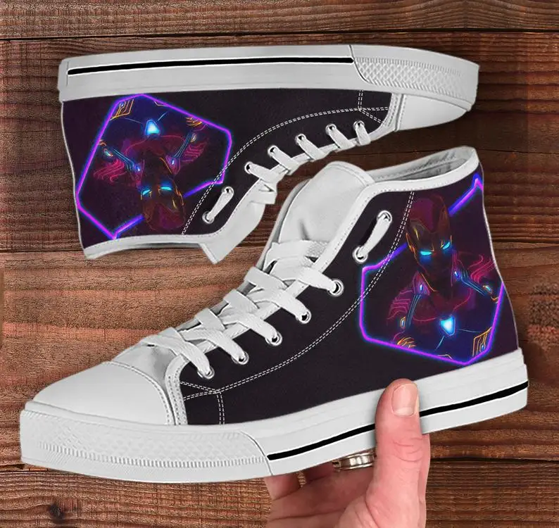 

IronMans Casual Hi Top, Mens Womens Designer Leisure Sneakers Men Casual Canvas Shoes
