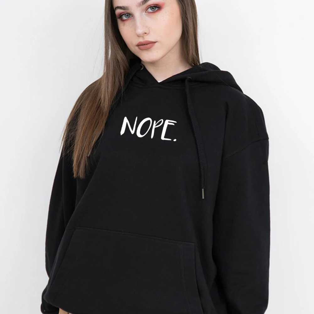 

NOPE/простая Женская куртка с буквенным принтом в английском стиле; теплые толстовки; Женская толстовка в стиле Харадзюку; пуловер в Корейско...