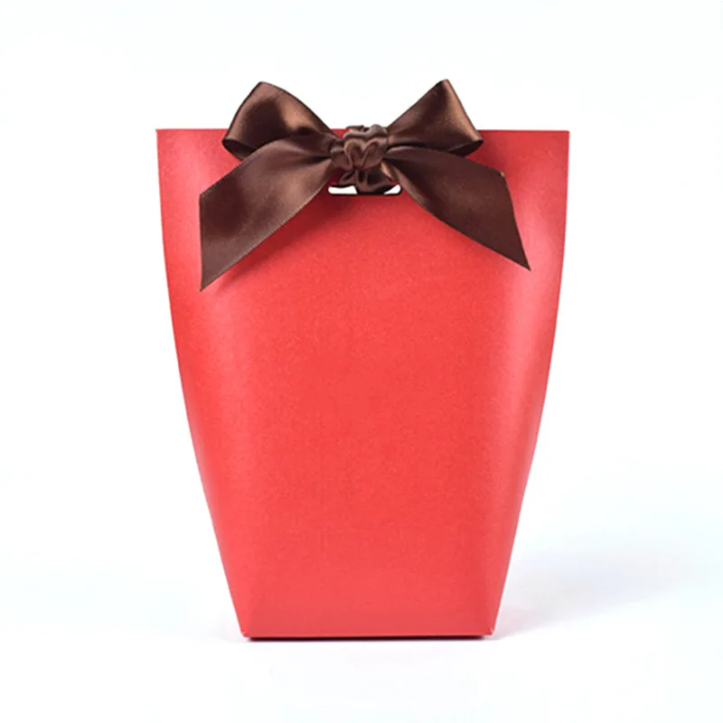 

10Pcs Kraft Paper Jewelry Packaging Pillow Bag Box With Ribbon Wedding Party Supply Carton Cake Candy Pounch Bages Boxes