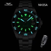 guanqin latest strong luminous luxury time mens watch mechanical automatic watch mens accessories nh35a sapphire calendar
