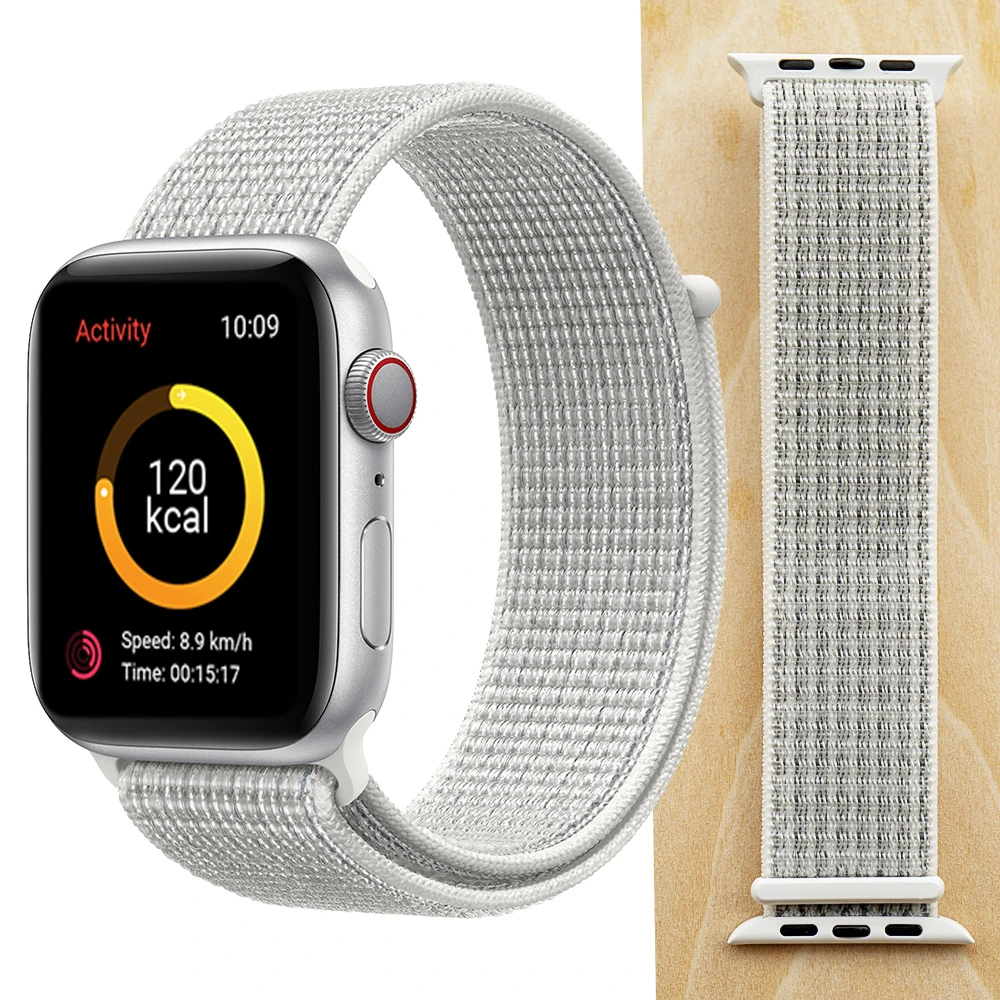 Summit White Новая высококачественная нейлоновая Спортивная петля для Apple Watch band Series 4 3 2 1 мягкий дышащий тканый ремешок 44 мм iwatch 42 мм 38 - Цвет ремешка: Summit White