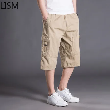 

Big Size Cotton Men Casual Shorts Summer Streetwear Cargo Shorts Pockets Thin Sweatpants Drawstring Bandana Shorts Mens Clothing