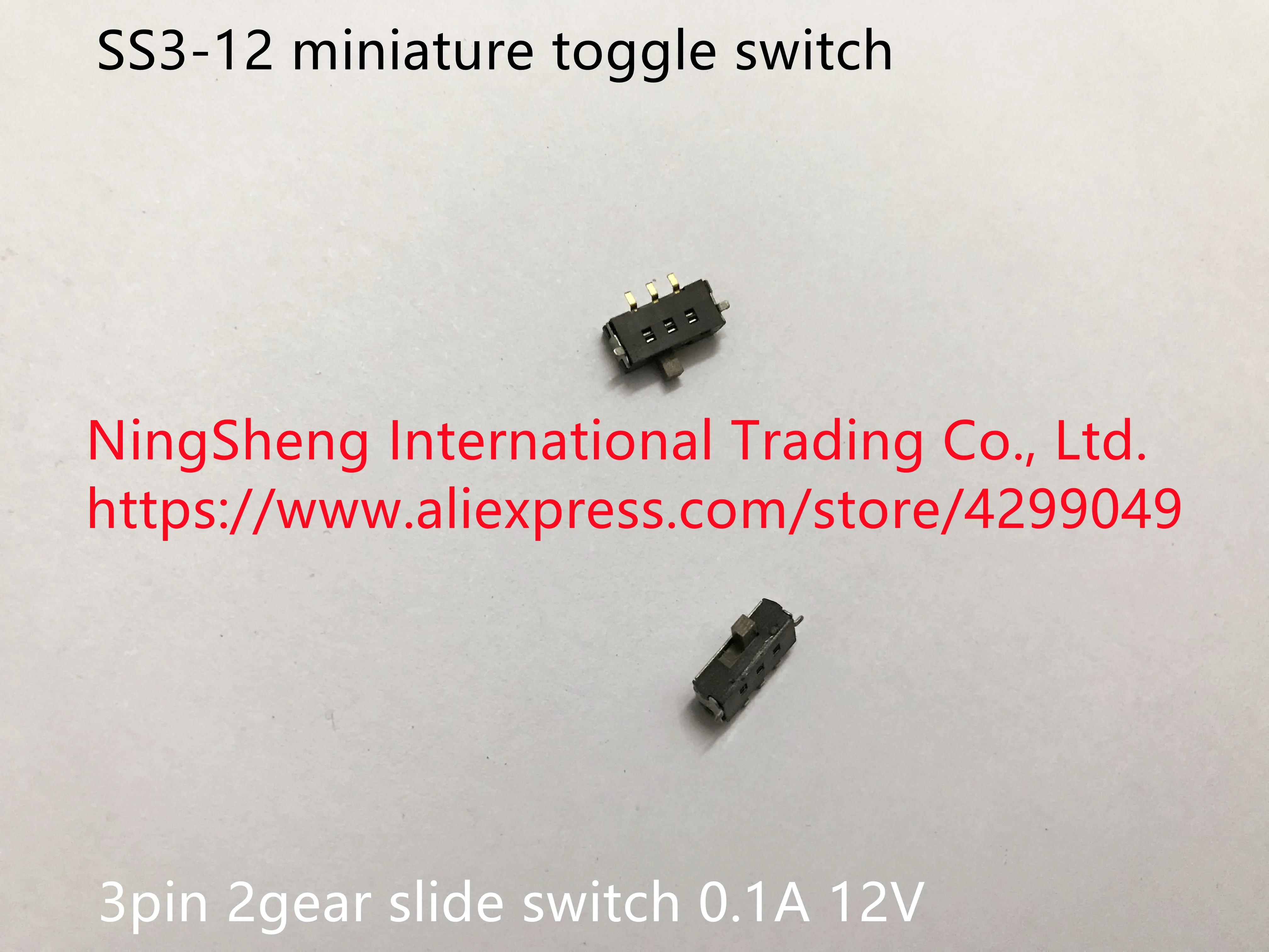 Оригинальный новый 100% SS3 12 миниатюрный переключатель 3pin 2gear slide switch