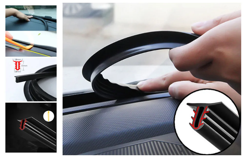 universal Auto parts stickers center console seal strip instrument panel dust mute soundproofing car accessories interior