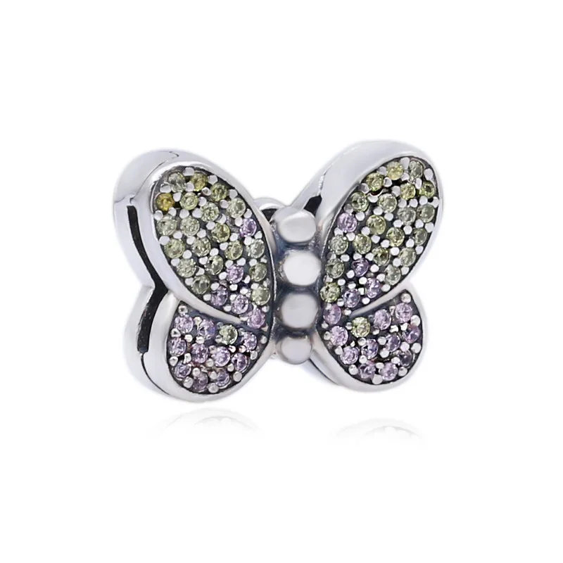 Подлинные 925 пробы серебряные амулеты на зажимах, подходят к оригиналу Pandora браслет reflexions, подарок для ювелирных изделий DIY