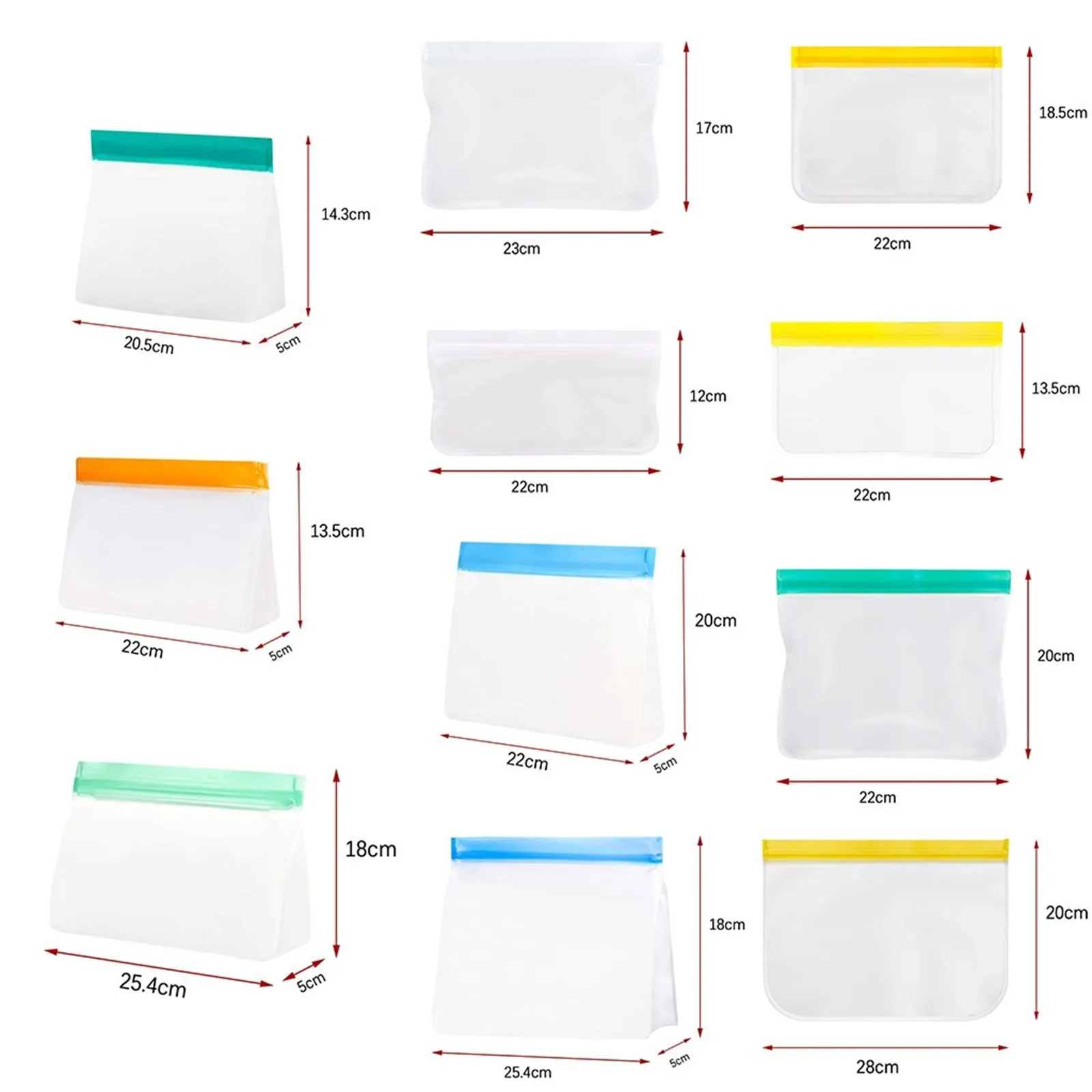 Многоразовые Пакеты для хранения-12 упаковок без бисфенола А пакеты морозильной