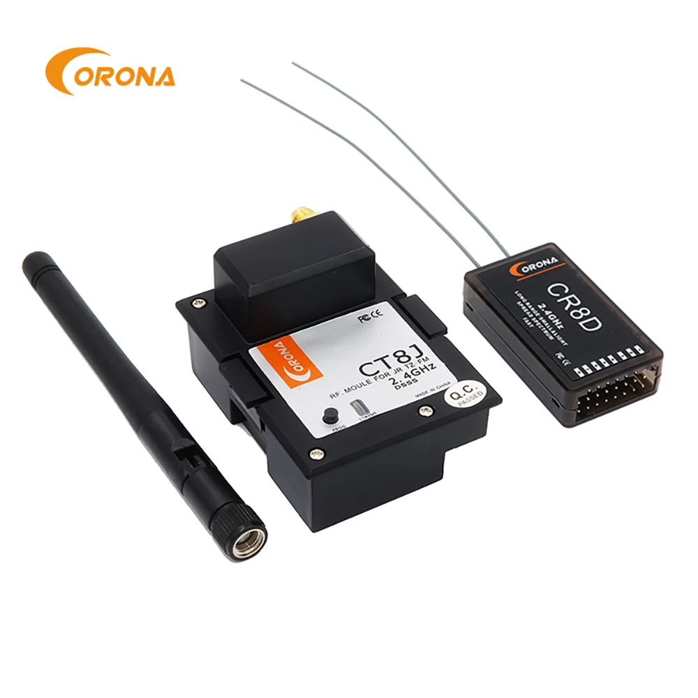 

Corona 2.4Ghz JR Graupner Module & Rx Combo Kit CR4D CR8D+CT8J (V2 DSSS) for RC Remoto Airplane Drones